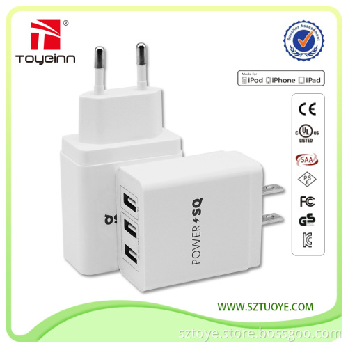 UL/FCC/CE/GS/ROHS Approved 5v 3.4A 3 Port USB Chager Wall